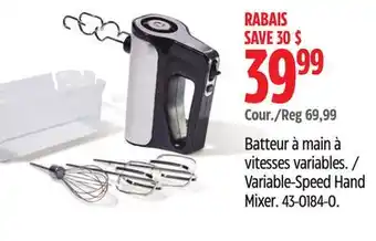 Canadian Tire Variable-Speed Hand Mixer offer