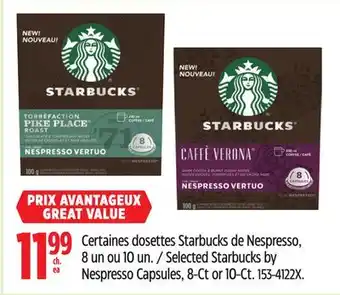 Canadian Tire Selected Starbucks by Nespresso Capsules offer