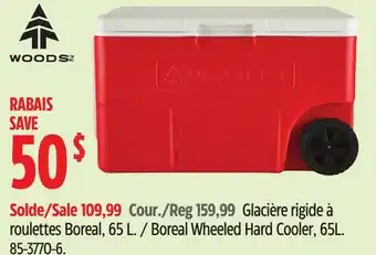 Canadian Tire Woods Boreal Wheeled Hard Cooler offer