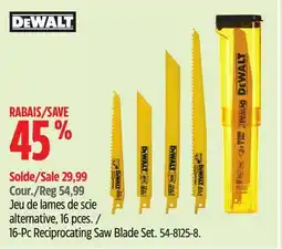 Canadian Tire DEWALT 16-Pc Reciprocating Saw Blade Set offer