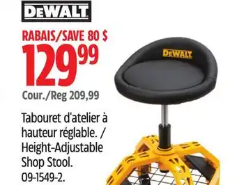 Canadian Tire DEWALT Height-Adjustable Shop Stool offer