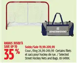 Canadian Tire Sherwood Selected Street Hockey Nets and Bags offer