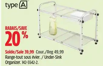 Canadian Tire TYPE A Under-Sink Organizer offer