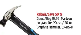 Canadian Tire Mastercraft 20-oz Graphite Hammer offer