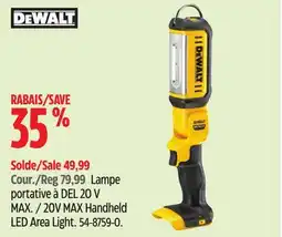 Canadian Tire DEWALT 20V MAX Handheld LED Area Light offer