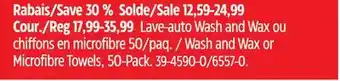 Canadian Tire Simoniz Wash and Wax or Microfibre Towels, 50-Pack offer