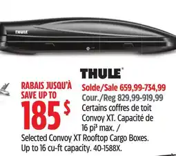 Canadian Tire Thule Selected Convoy XT Rooftop Cargo Boxes, Up to 16 cu-ft capacity offer