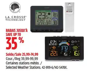 Canadian Tire La Crosse Selected Weather Stations offer