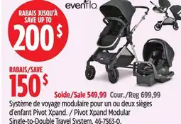 Canadian Tire Evenflo Pivot Xpand Modular Single-to-Double Travel System offer