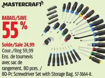 Canadian Tire Mastercraft 80-Pc Screwdriver Set with Storage Bag offer