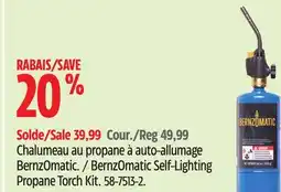 Canadian Tire BernzOmatic Self-Lighting Propane Torch Kit offer