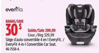 Canadian Tire Evenflo EveryFit 4-in-1 Convertible Car Seat offer