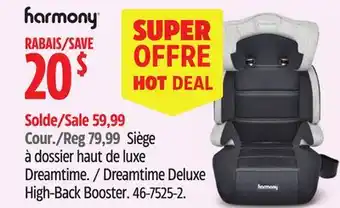 Canadian Tire Harmony Dreamtime Deluxe High-Back Booster offer