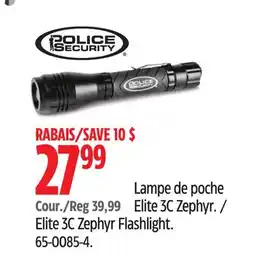 Canadian Tire Police Security Elite 3C Zephyr Flashlight offer