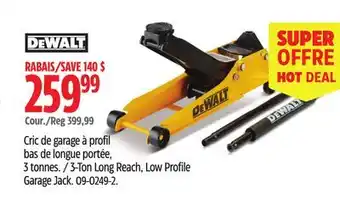 Canadian Tire DEWALT 3-Ton Long Reach, Low Profile Garage Jack offer