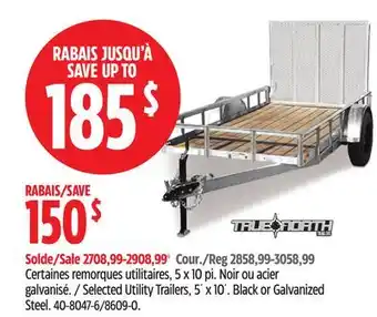 Canadian Tire True North Selected Utility Trailers 5´ x 10´ offer