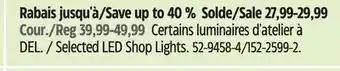 Canadian Tire NOMA Selected LED Shop Lights offer