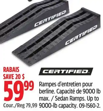 Canadian Tire Certified Sedan Ramps. Up to 9000-lb capacity offer