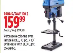 Canadian Tire Mastercraft 10˝ Drill Press with LED Light offer