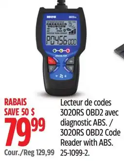 Canadian Tire Innova 3020RS OBD2 Code Reader with ABS offer