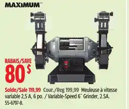 Canadian Tire MAXIMUM Variable-Speed 6˝ Grinder, 2.5A offer