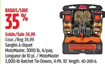 Canadian Tire MotoMaster 3,000-lb Ratchet Tie-Downs offer