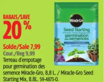 Canadian Tire Miracle-Gro Seed Starting Mix offer