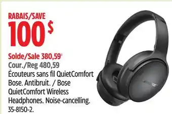 Canadian Tire Bose QuietComfort Wireless Headphones Noise-cancelling offer