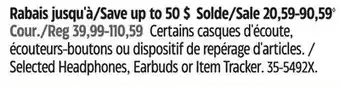 Canadian Tire Samsung Selected Headphones, Earbuds or Item Tracker offer