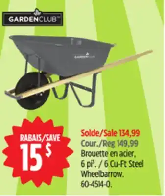 Canadian Tire Garden Club 6 Cu-Ft Steel Wheelbarrow offer