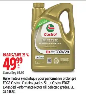 Canadian Tire Castrol EDGE Extended Performance Motor Oil Selected grades offer