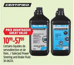 Canadian Tire Certified Selected Power Steering and Brake Fluid offer