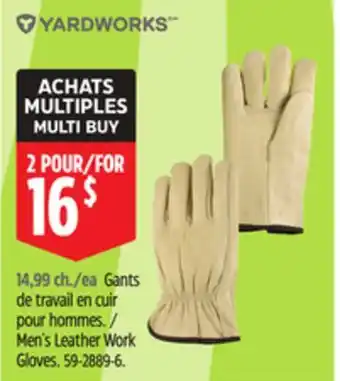 Canadian Tire Yardworks Men's Leather Work Gloves offer