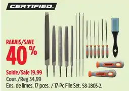 Canadian Tire Certified 17-Pc File Set offer