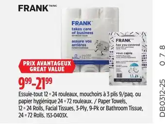 Canadian Tire FRANK Paper Towels offer