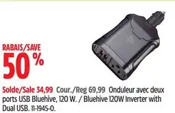 Canadian Tire Bluehive 120W Inverter with Dual USB offer