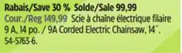 Canadian Tire Yardworks 9A Corded Electric Chainsaw, 14˝ offer