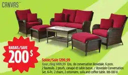 Canadian Tire CANVAS Rosedale Conversation Set, 6-Pc. 2 chairs, 2 ottomans, sofa and coffee table offer