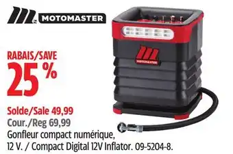 Canadian Tire MotoMaster Compact Digital 12V Inflator offer