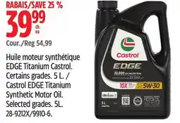 Canadian Tire Castrol EDGE Titanium Synthetic Motor Oil. Selected grades offer