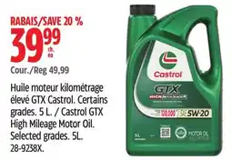 Canadian Tire CastrolGTX High Mileage Motor Oil. Selected grades offer