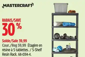 Canadian Tire Mastercraft 5-Shelf Resin Rack offer