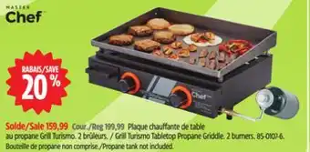 Canadian Tire MASTER CHEF Grill Turismo Tabletop Propane Griddle offer