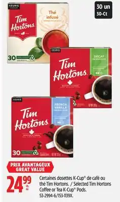 Canadian Tire Tim Hortons Selected Tim Hortons Coffee or Tea K-Cup Pods offer