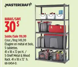 Canadian Tire Mastercraft 5-Shelf Metal & Wood Rack offer