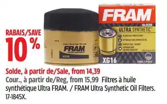 Canadian Tire FRAM Ultra Synthetic Oil Filters offer