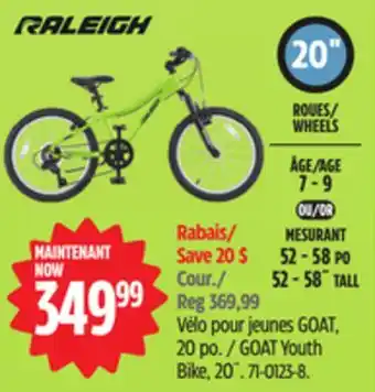 Canadian Tire RALEIGH GOAT Youth Bike offer