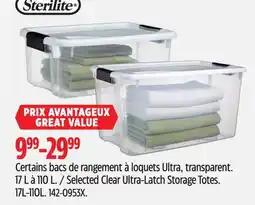 Canadian Tire Sterilite Selected Clear Ultra-Latch Storage Totes offer