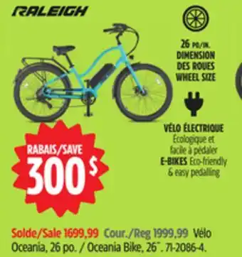 Canadian Tire RALEIGH Oceania Bike 26 offer