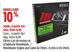 Canadian Tire MotoMaster Engine and Cabin Air Filters offer